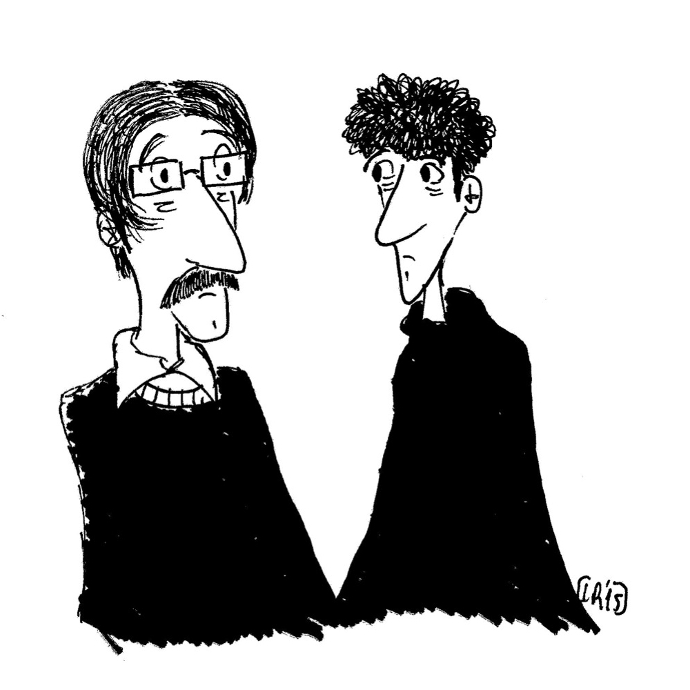 Luca Ruocco e Ivan Talarico (illustrazione di Luca Ruocco) Luca Ruocco e Ivan Talarico (illustrazione di Luca Ruocco)